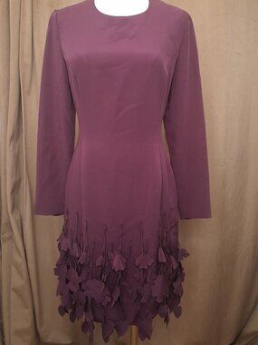 Catherine Regehr for Milli Purple 3D Floral Appliqué Dress Size 2 Canada